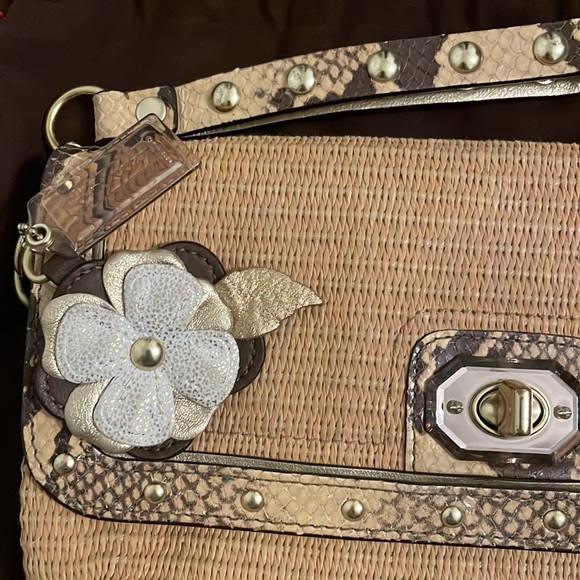 Coach Straw Python Clutch - Picture 2 of 9